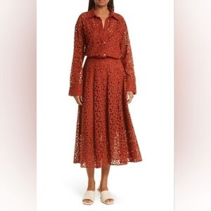 Vince | Brick Eyelet Skirt Set